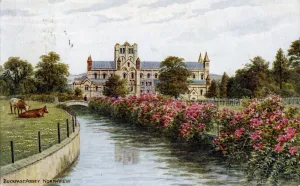 Buckfast Abbey, North View, Devon Print - 1882 Rebuilding