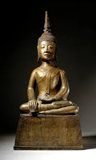 Historic Buddha Statue Prints: A Buddha, 1890. Creator: Unknown