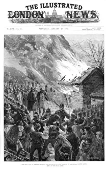 Burning the houses of evicted tenants at Glenbeigh, County Kerry, Ireland, 1887. Artist: A Forestier Burning the houses of evicted tenants at Glenbeigh, County Kerry, Ireland, 1887. Artist: A Forestier