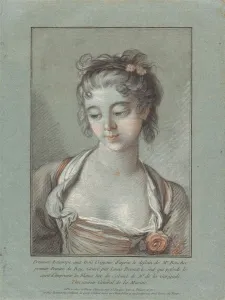 Bust of a Young Woman Looking Down, 1765/1767. Creator: Louis Marin Bonnet Bust of a Young Woman Looking Down, 1765/1767. Creator: Louis Marin Bonnet