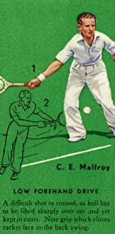 C. E. Malfroy - Low Forehand Drive, c1935 Print