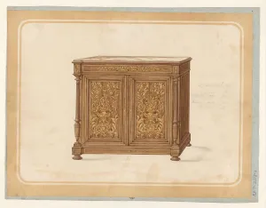 Print of a Victorian Dining Room Cabinet, c.1835-c.1935