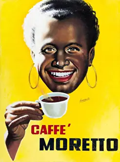 Colour Lithograph Design Prints: Caffe Moretto, c1935. Creator: Boccasile, Gino (1901-1952)