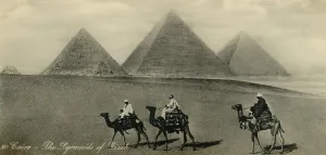 Archaeological Sites In Africa Prints: Cairo: The Pyramids of Gizeh, c1918-c1939. Creator: Unknown
