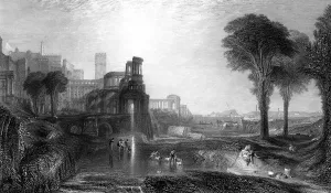 Caligulas Palace and Bridge, 19th century.Artist: E Goodall Caligulas Palace and Bridge, 19th century.Artist: E Goodall