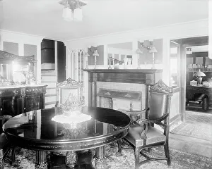 Black And White Interior Photography Prints: Calloway residence, interior, round table