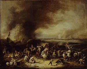 German Oil On Canvas Paintings Prints: A Camp, 1730