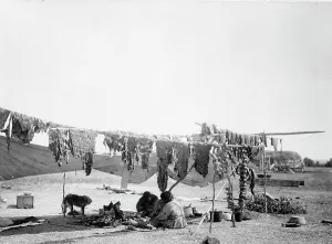 North American Ethnography Prints: In camp, 1908, c1908. Creator: Edward Sheriff Curtis