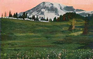 Snow Capped Mountain Ranges Prints: Camp of the Clouds, Mount Rainier, c1916. Artist: Asahel Curtis