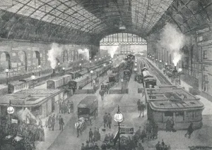 Cannon Street Station - Night, 1891. Artist: William Luker Cannon Street Station - Night, 1891. Artist: William Luker