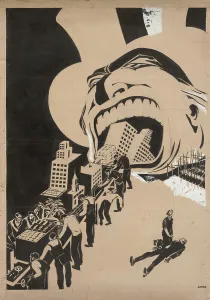 Images Dated 9th April 2019: Print of a satirical illustration depicting Capitalism