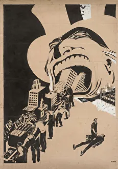 Soviet Propaganda Posters Prints: Capitalism devours everything, 1920. Creator: Moor, Dmitri Stachievich (1883-1946)