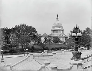 Capitol Building Washington D.C Prints: Capitol f[rom] library steps, Washington