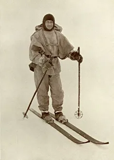 Captain Scott on Ski, c1910–1913, (1913). Artist: Herbert Ponting Captain Scott on Ski, c1910–1913, (1913). Artist: Herbert Ponting