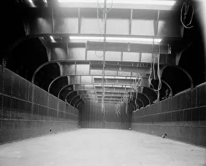 Black And White Maritime Images Prints: Cargo hold, looking forward, S.S. J.H. Sheadle, between 1906 and 1910. Creator: Unknown