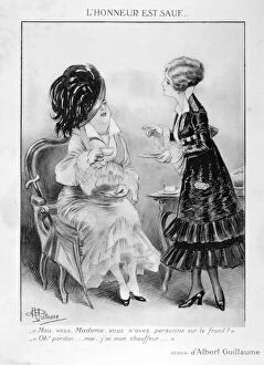 Images Dated 13th January 2007: A caricature about two bourgeois French women, World War I, 1915. Artist: Albert Guillaume