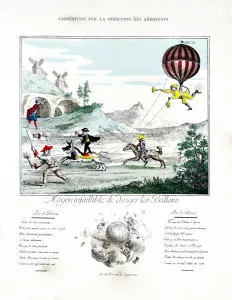 Caricature on the direction of the Aerostat, 1887. Artist: Gaston Tissandier Caricature on the direction of the Aerostat, 1887. Artist: Gaston Tissandier