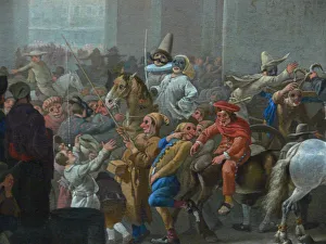 Carnival in Rome (Detail), c. 1650. Artist: Lingelbach, Johannes (1622-1674) Carnival in Rome (Detail), c. 1650. Artist: Lingelbach, Johannes (1622-1674)