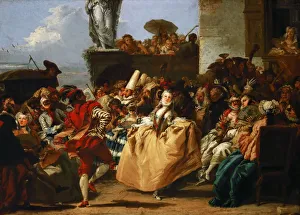Carnival Scene (The Minuet). Artist: Tiepolo, Giandomenico (1727-1804) Carnival Scene (The Minuet). Artist: Tiepolo, Giandomenico (1727-1804)