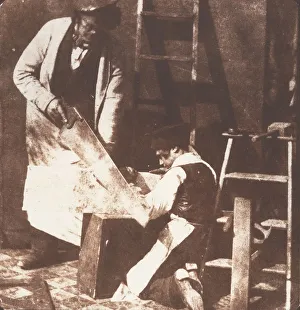 William Henry Fox Talbot Images Prints: [Carpenter and Apprentice], ca. 1844. Creator: William Henry Fox Talbot