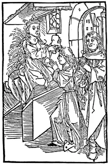 Cassandra, legendary Trojan princess and prophetess, delivering a prophecy Cassandra, legendary Trojan princess and prophetess, delivering a prophecy