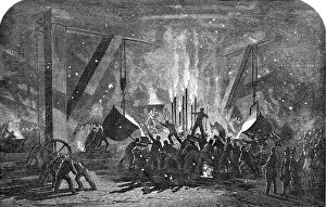 British Shipbuilding History Prints: Casting a Monster Cylinder, at Messrs