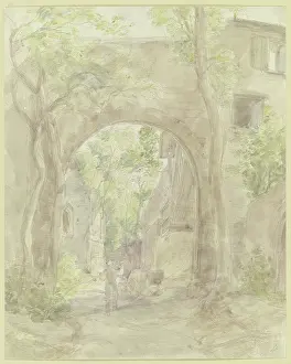 German Castles Prints: Castle gate of Eppstein castle, c1850-1900. Creator: Peter Becker