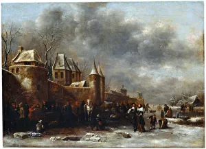 A Castle at the River Bank, 17th century. Artist: Klaes Molenaer A Castle at the River Bank, 17th century. Artist: Klaes Molenaer