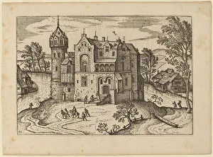 River Scene Artwork Prints: Castle by a River, published in or before 1676. Creator: Unknown