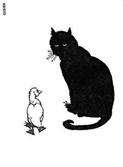 And The Cat Said, Can You Purr?, c1930. Artist: W Heath Robinson And The Cat Said, Can You Purr?, c1930. Artist: W Heath Robinson