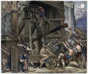 Victorian Era Warfare Prints: The Catapult, c1868