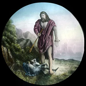 Lantern Slide Collection Online Prints: Caught by Slough of Despond, c1910. Creator: Unknown
