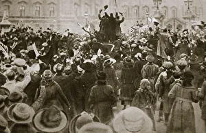 Celebrating the end of WWI, London Print, November 1918