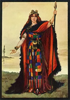 A Celtic Chieftainess (Boadicea), 1924. Creator: Herbert Norris A Celtic Chieftainess (Boadicea), 1924. Creator: Herbert Norris