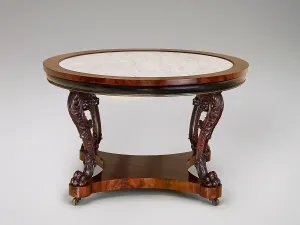 American Decorative Arts Prints: Center table, about 1830. Creator: Unknown