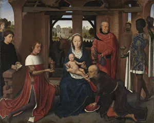 Oil On Wood Paneling Prints: Central panel of the Triptych of Jan Floreins