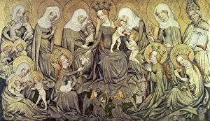 Print of The Virgin and Child with Saints and Angels