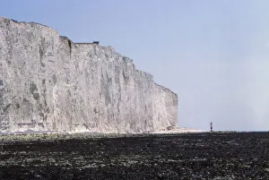 Chalk Cliffs England Prints: Chalk Cliffs and Lighthouse at Beachy Head, Sussex, 20th century. Artist: CM Dixon