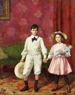 Childhood Innocence Images Prints: Two children, 1914. Creator: Devambez, André Victor Édouard (1867-1943)