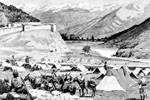 Black And White War Images Prints: The Chitral Expedition: post of Janbatai