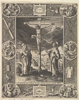 Christ on the Cross, before 1586. Creator: Antonius Wierix Christ on the Cross, before 1586. Creator: Antonius Wierix