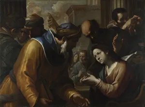 Jesus Christ Oil On Canvas Prints: Christ disputing with the Doctors, 1660s. Artist: Preti, Gregorio (1603-1672)