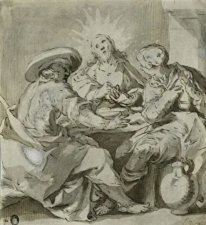 Historic Christian Artwork Prints: Christ in Emmaus. Creator: Unknown