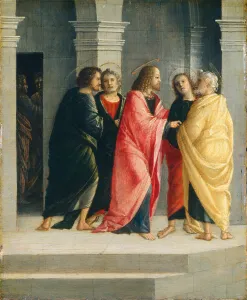 Renaissance Tempera On Panel Prints: Christ Instructing Peter and John to Prepare for the Passover, 1504