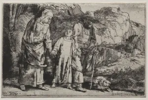 Christ Returning from the Temple with His Parents, 1654. Creator: Rembrandt van Rijn (Dutch) Christ Returning from the Temple with His Parents, 1654. Creator: Rembrandt van Rijn (Dutch)