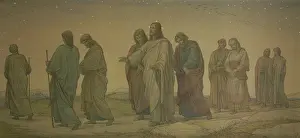 Eduard Von Steinle Artwork Prints: Christ walking with the disciples, (first composition), 1862. Creator: Eduard von Steinle
