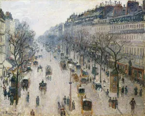 Prints of The Boulevard Montmartre on a Winter Morning, 1897 Landscapes Prints: Camille Pissarro's The Boulevard Montmartre on a Winter Morning, 1897 Print