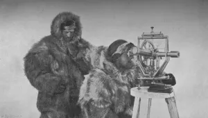 Polar Expedition Prints: A Chronometer-Observation with the Theodolite, c1893-1896, (1897)