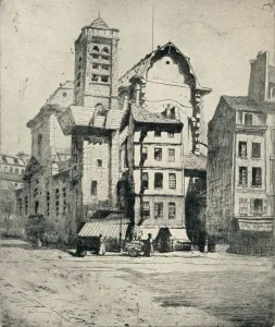 Church of St Nicholas-du-Chardonnet, 1915. Artist: George T Plowman Church of St Nicholas-du-Chardonnet, 1915. Artist: George T Plowman