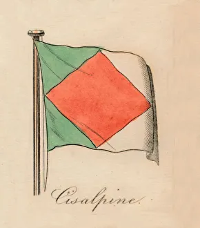 Italian Flag Prints: Cisalpine, 1838